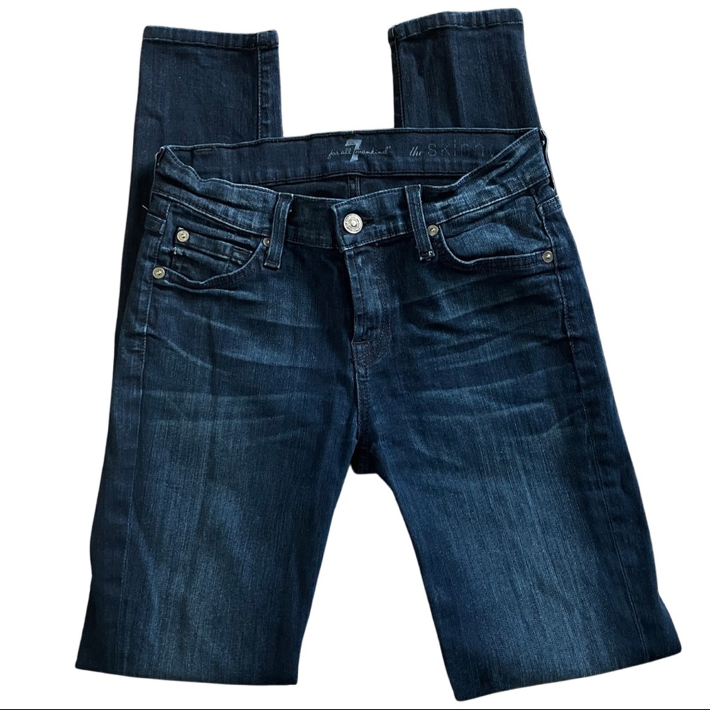 7 For All Mankind Dark Wash Skinny Jeans